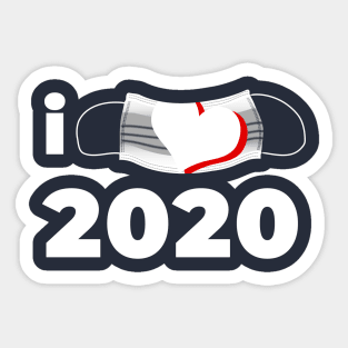 i love 2020 mask Sticker